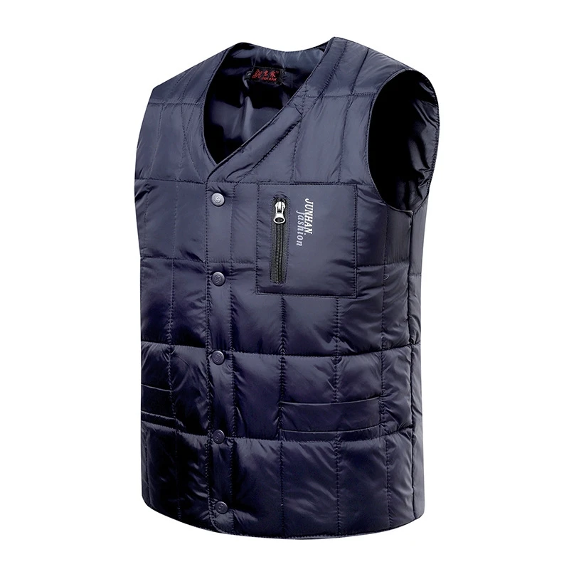 Белая куртка на утином пуху жилет для мужчин Осень-зима теплый без рукавов