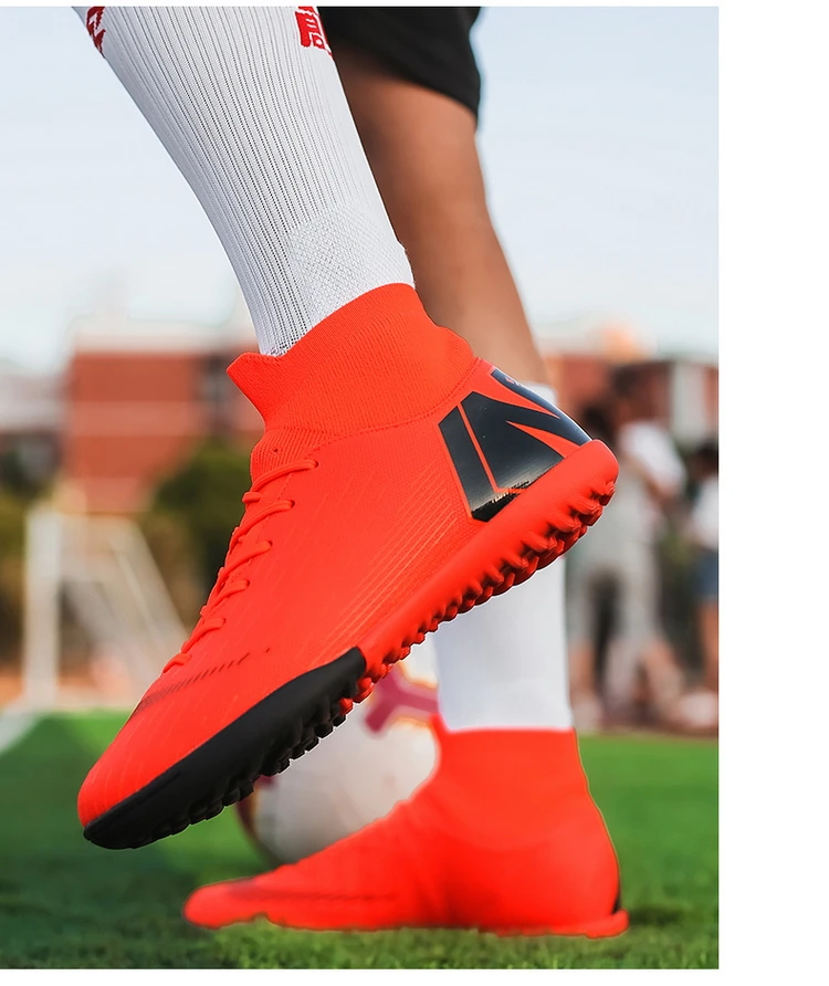 Футбольные бутсы мужские футбольные искусственная трава оригинальные FG сверхвысокие лодыжки детская обувь кошки уличные носки бутсы