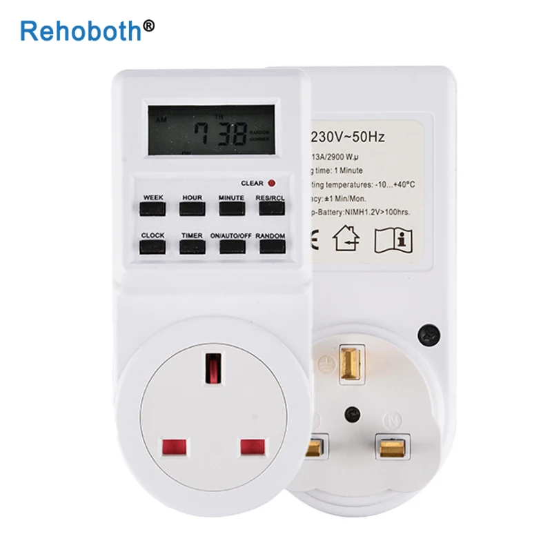 Timer Switch Electronic Digital Timer Switch Socket 24 Hour Cyclic EU UK AU US BR FR Plug Kitchen Timer Outlet Programmable Timing Socket Digital Timer Programmable Timer Switch Time Switch