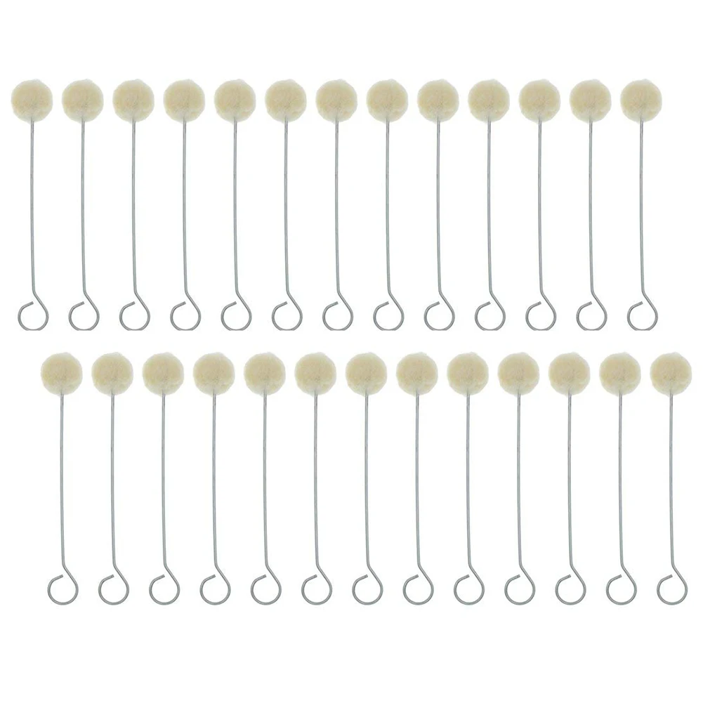 New 50 Pieces Wool Daubers Ball Brush Leather Dye Dauber Dyeing Applicator with Metal Handle for DIY Crafts Projects