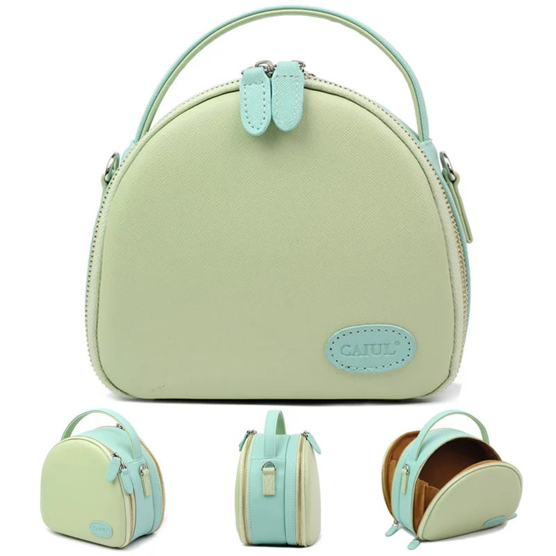 Green PU Leather Storage Carrying Bag Case Pouch with Shoulder Strap For Polaroid Fujifilm Instax Mini 8 9 7S 70 Instant Film Camera - Цвет: Green