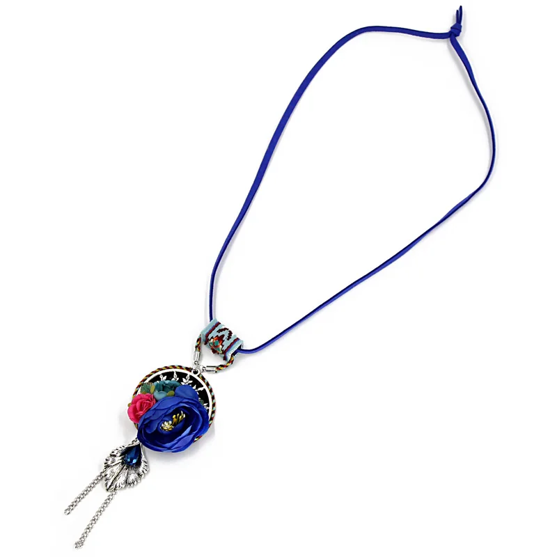#*Cheap VONNOR Jewelry Nepal National Style Long Necklace for Women Combination Flower Alloy Leaf Crystal Drop Pendant Chain Necklace