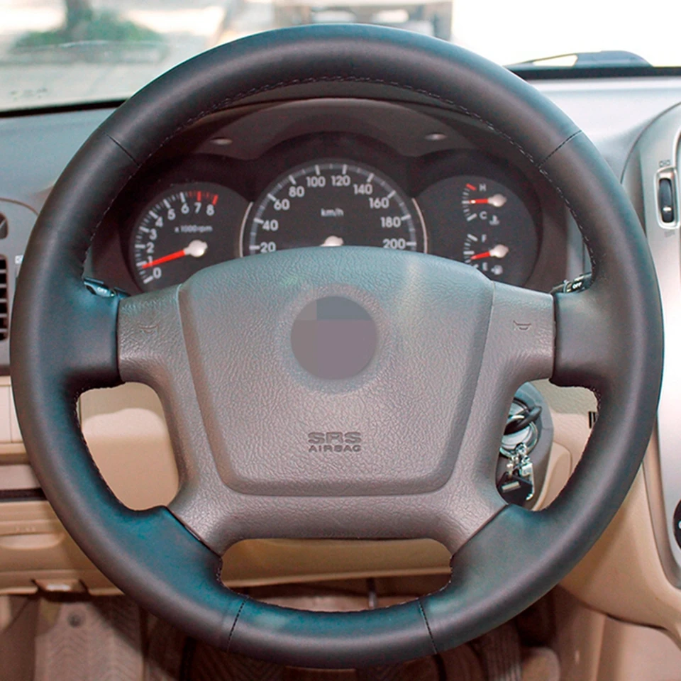 DIY черный искусственный кожаный чехол рулевого колеса автомобиля для Kia Cerato 2005-2012 Spectra Spectra5 2004-2009