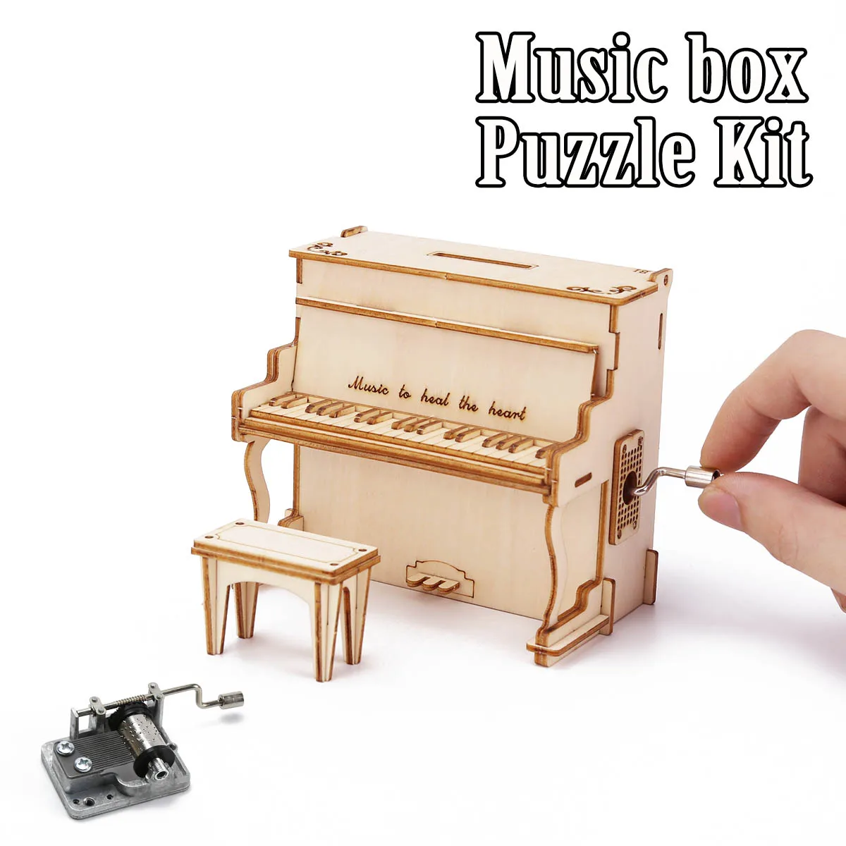 Caixa de MúSica de Piano DIY, Caixa de MúSica de Piano de Cauda Artesanal  para EscritóRio : : Brinquedos e Jogos