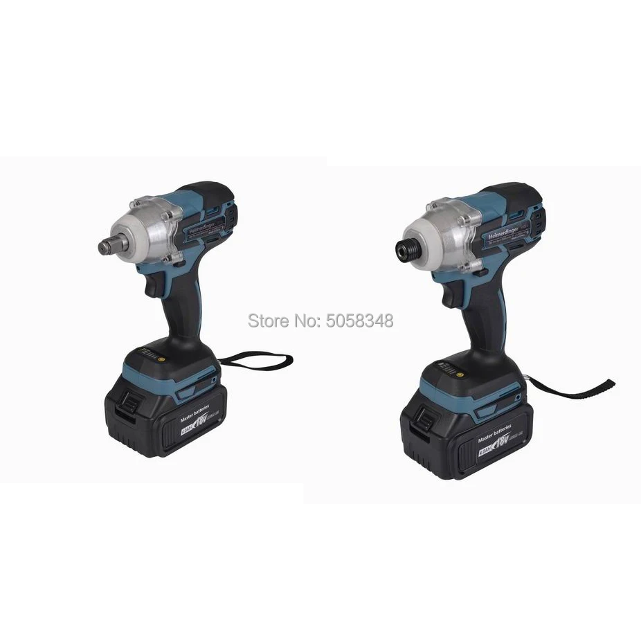 Electric Rechargeable Brushless Impact Wrench Cordless and brushless Impact driver drill combo with four 18V 4.0Ah Battery