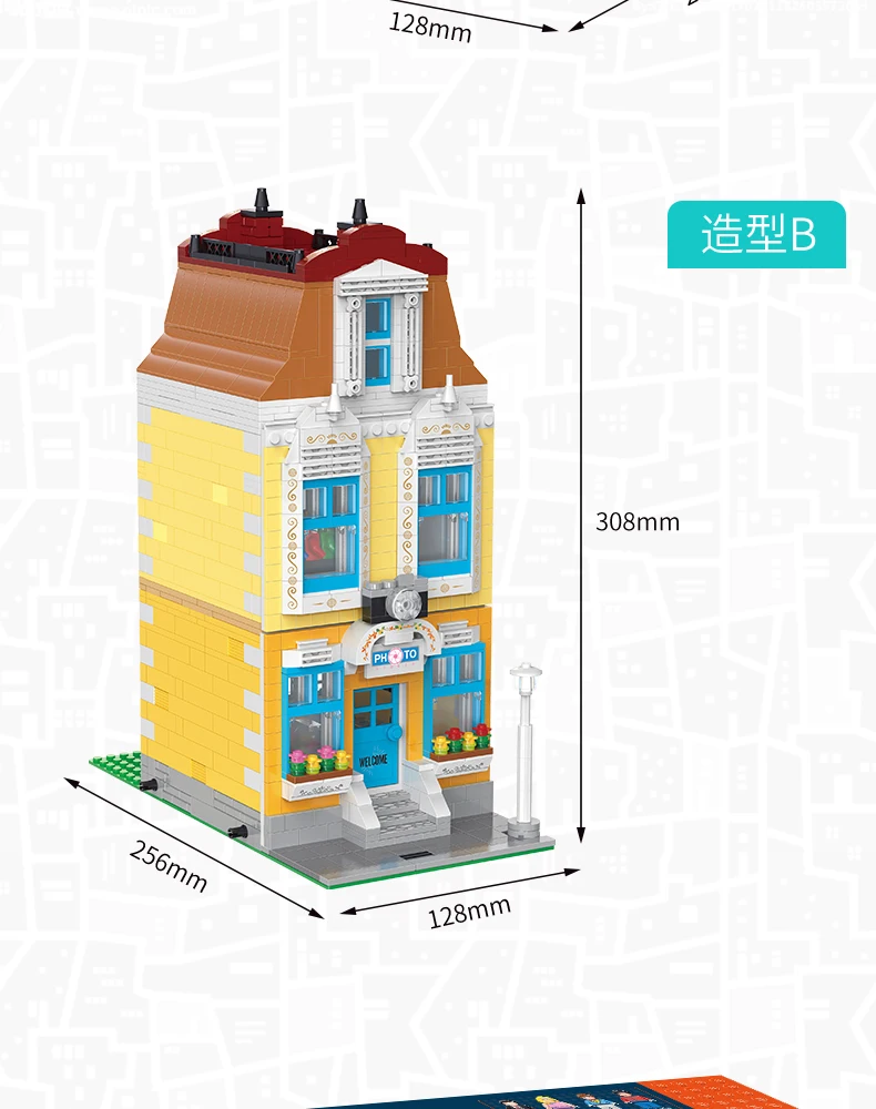 MOC City Street Series Old Fishing Store Houseboat Restaurant Model Building Blocks Toys For Children Fit Lepining Bricks Gifts