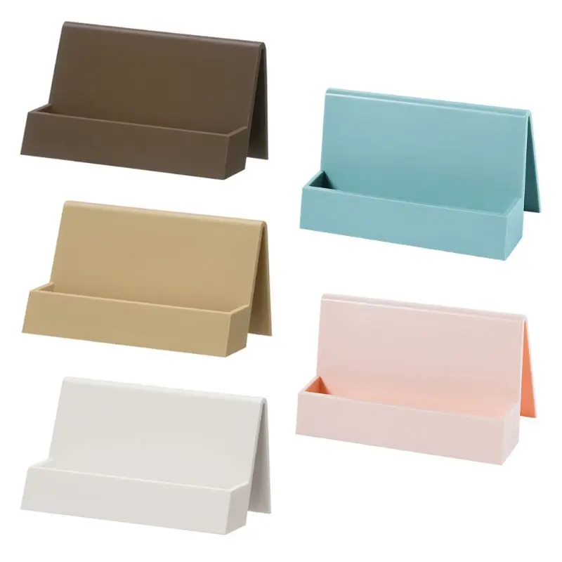 

Plastic Office Business Name Card Holder Storage Display Stand Rack Desktop Table Organizer 5 Colors