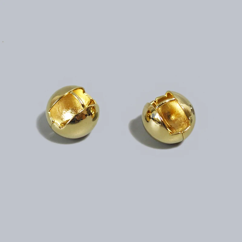 SRCOI Новая мода Золотой цвет геометрический шар серьги-кольца простой из блестящего металла круглая корзина сумка серьги для женщин вечерние - Окраска металла: Gold