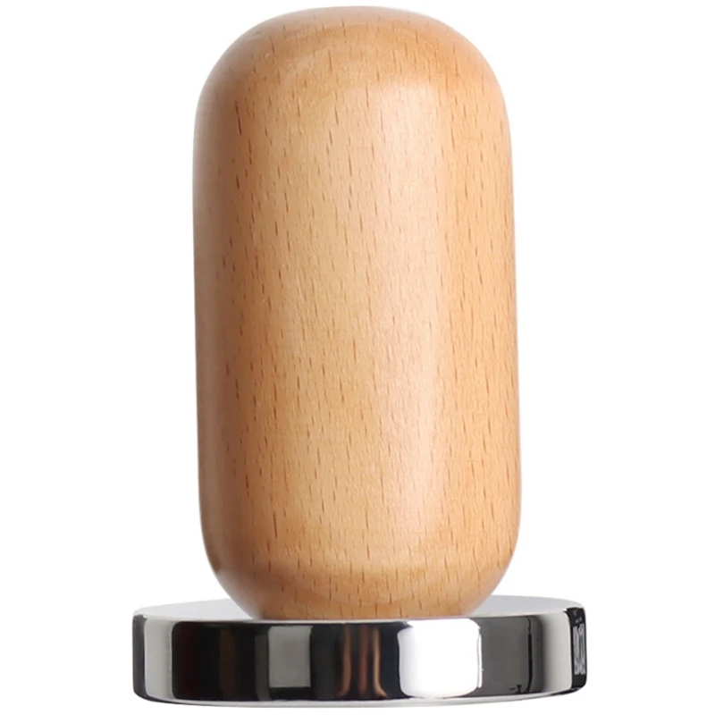 58MM Beech Espresso Coffee Powder Machine Hammer Stainless Steel Flat Bottom Cloth | Дом и сад