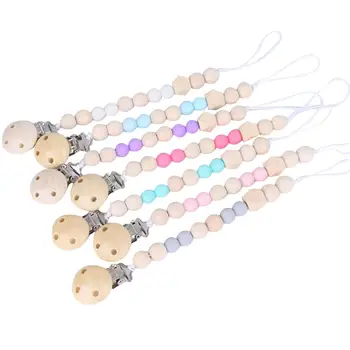 

Nipple Baby Comfort Wooden Pacifier Clip Pacifier Chain Toy No Off Chain