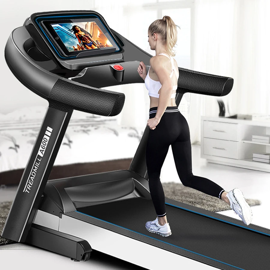  Led Intelligent Foldable Electric Treadmill with 52cm Conveyor Belt Handrail Electric Running Train
