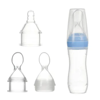 

Baby Feeder Set Silicone Soft 120ml Durable Cute Portable Bottle with Replacement Spoon for Baby Toddlers Infant Newborn