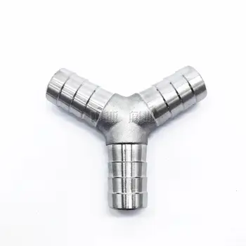 

304 Stainless Steel Y-Shape Tee Barb Hose Fittings 6mm- 25mm 3 Way Hose Tube Barb Barbed Coupling