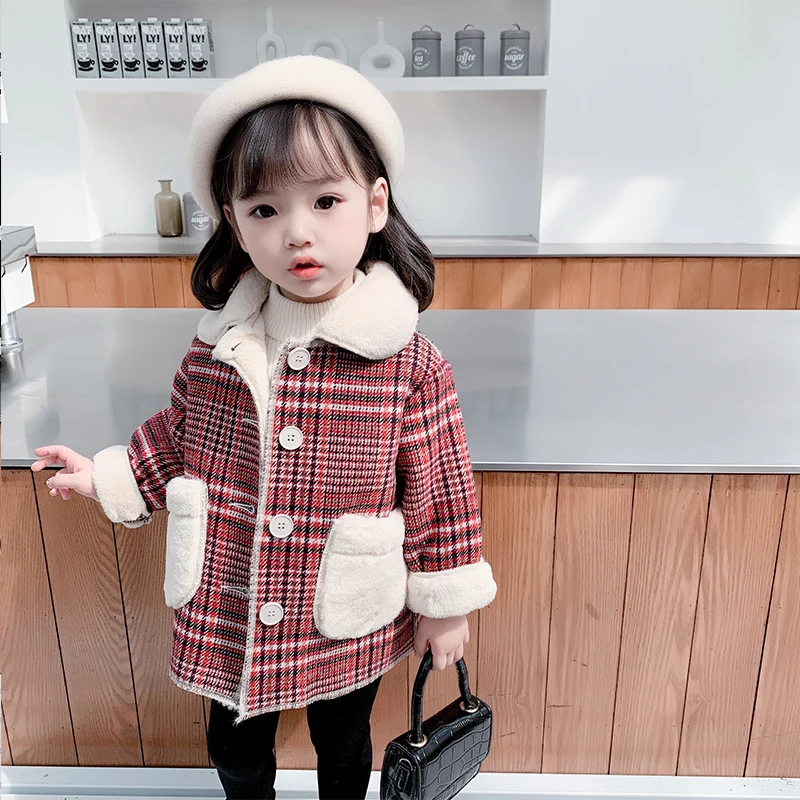

Girl's woolen coat new children's winter coat