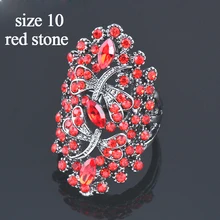  SINLEERY Vintage Big Hollow Blue Rhinestone Dragonfly Rings Women Antique Silver Color Wedding Party Jewelry ZD1 SSI 