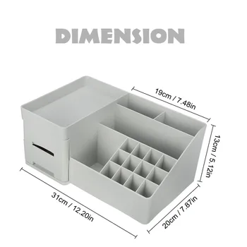 

New Plastic Large Capacity Cosmetic Storage Box Makeup Drawers Organizer Box Jewelry Container Case Home Office Desktop Storage