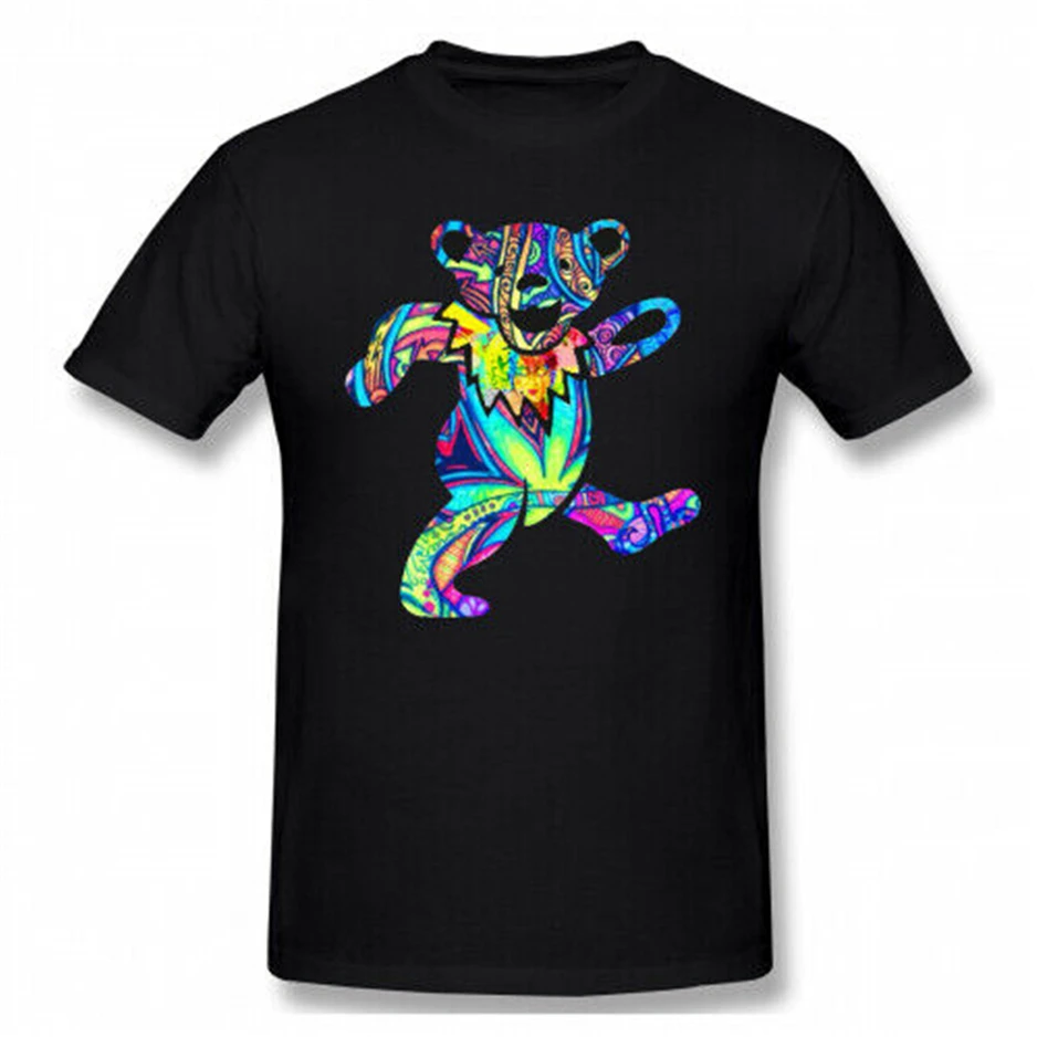 Men'S Grateful Dead dancing Bear 100% хлопковая футболка с короткими рукавами из чистого хлопка