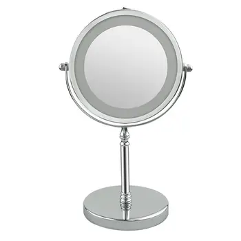 

7 inch LED makeup mirror with 10 times magnification and 360 degree rotating makeup light double-sided makeup mirror