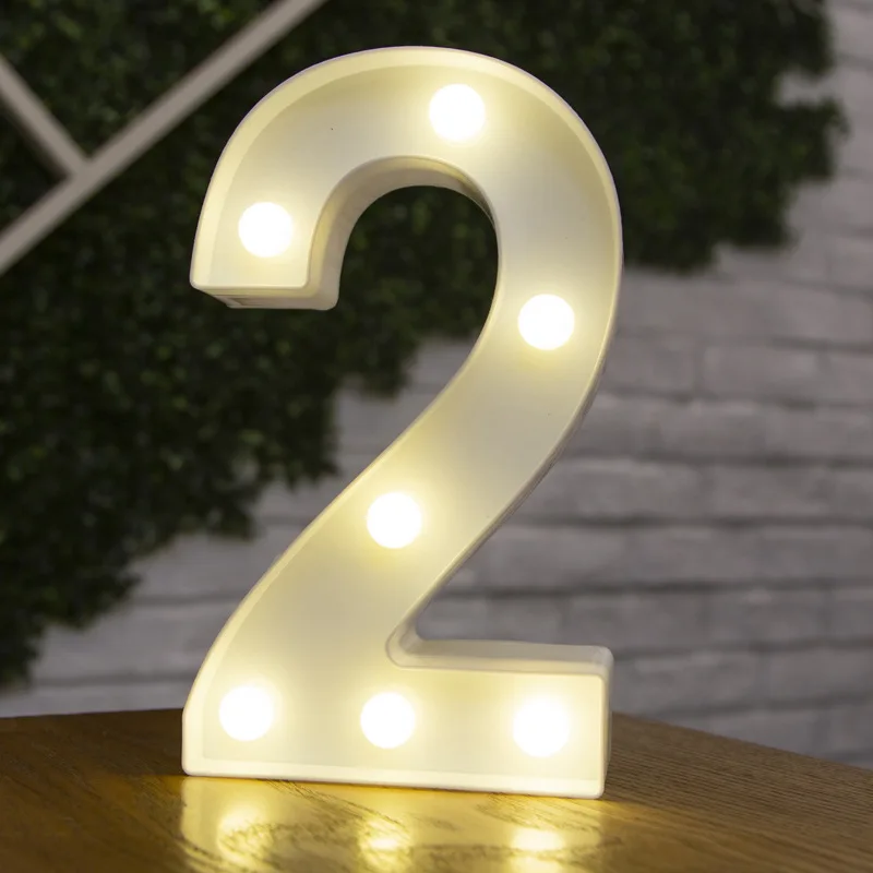 Alphabet Letter LED Lights Luminous Number Lamp Decor  Battery Night Light for home Wedding Birthday Christmas party Decoration night stand lamps