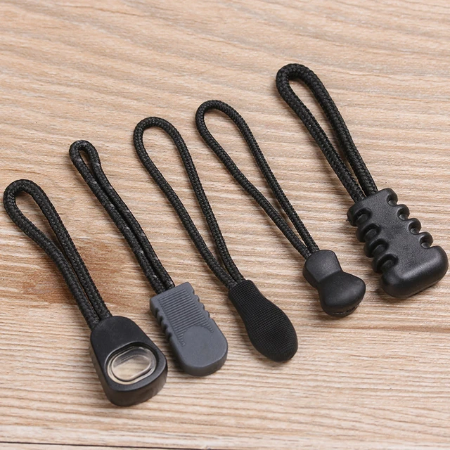 5Pcs Replacement Zipper Slider Pull Puller End Fit Rope Tag