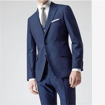 

Hot Sales Formal Tuxedo Custom Made Men Suit Groomsmen Wedding Tuxedo Costume Homme Traje Hombre Men's Suits 3 Piece (Jacket+Pan