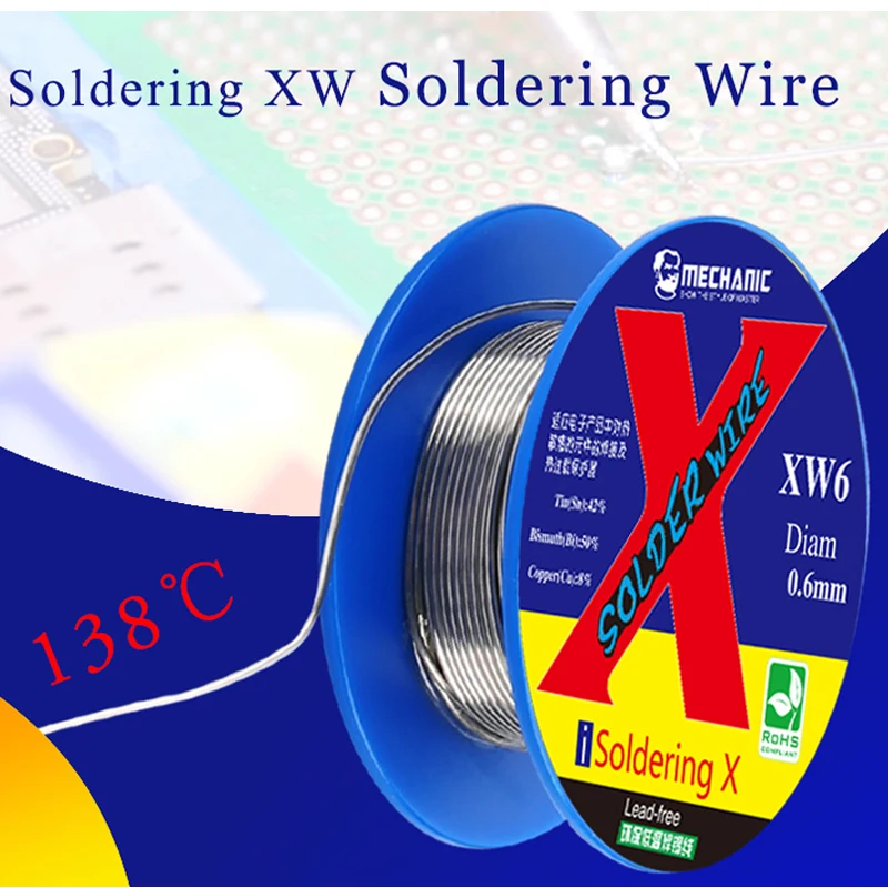 

40g MECHANIC Lead-Free Soldering Solder Wire 0.5/0.6mm 138 degree Welding Tin Wire for iPhone X/XS/XR/Xs MAX/11/11Pro/11 Pro Max