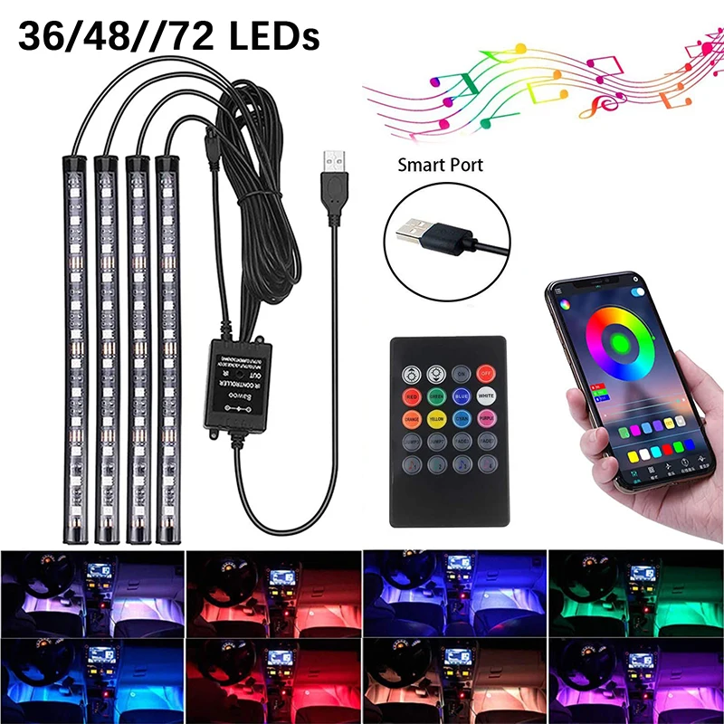 RGB LED Strip Lights Atmosphere Neon LED Light Bar For Car Product