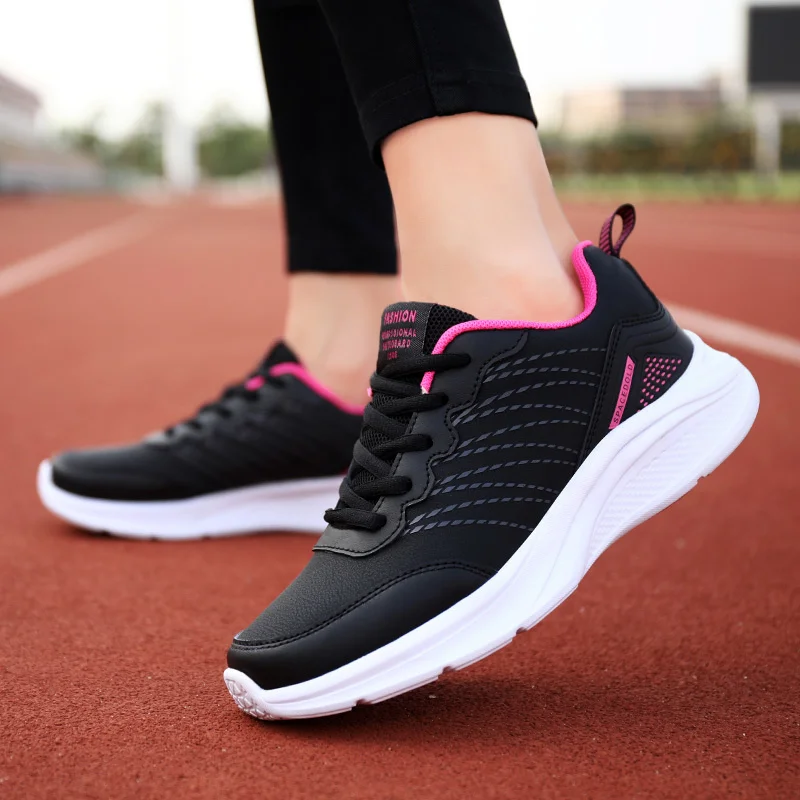 Leather running trainers womens Clearance