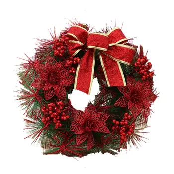 

Christmas Decoration Wreath 30cm Christmas Wreath Door Hanging Christmas Wreath Christmas Vine Ring PVC Christmas Wreath