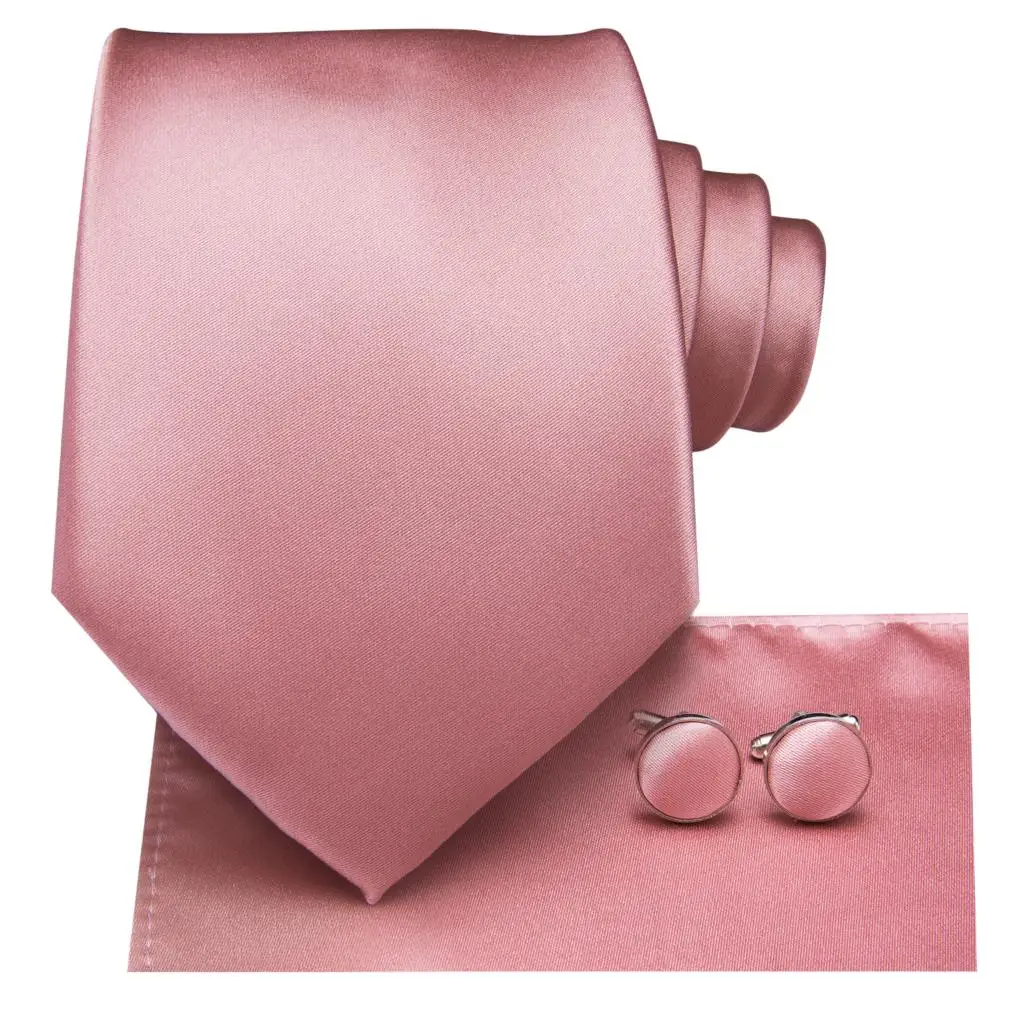 Hi-Tie 8,5 см коралловые галстуки для мужчин, Одноцветный розовый Шелковый галстук, вечерние, свадебные галстуки, набор галстуков для свадебной вечеринки, C-3265, Прямая поставка