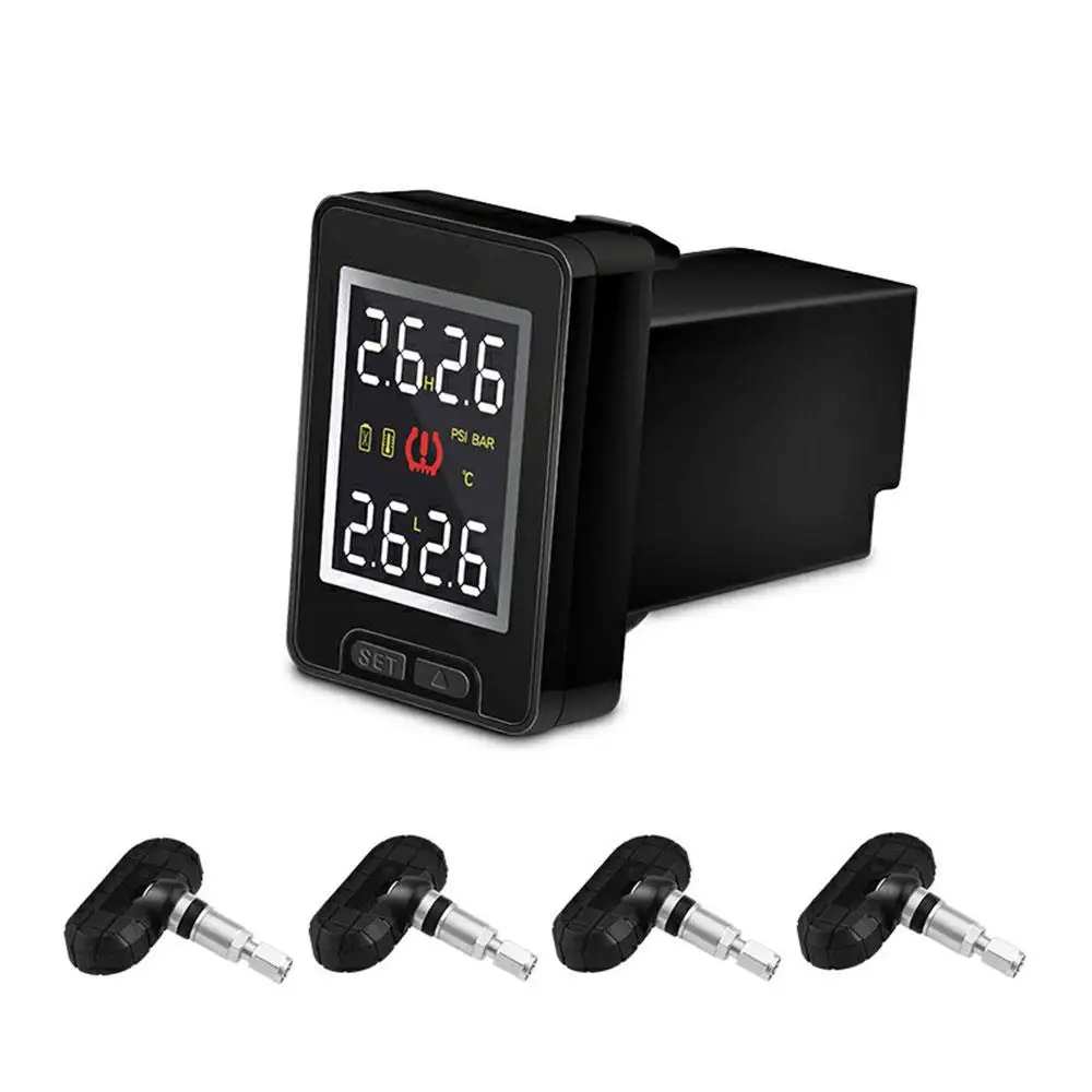 Аварийный датчик давления в шинах TPMS 4 шт. Автомобильный датчик USB контроль давления в шинах цветной ЖК-экран