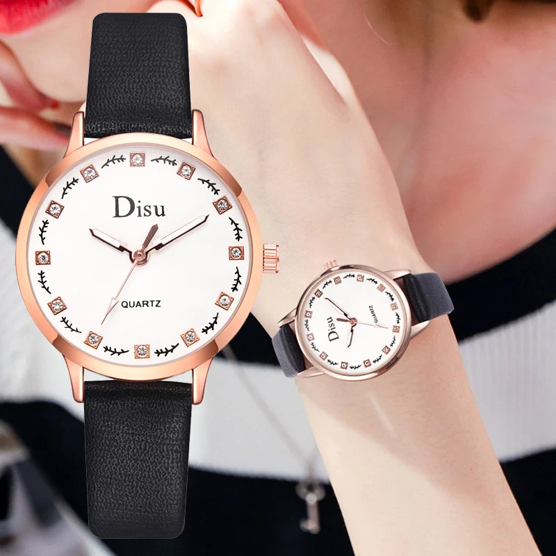 

Vintage Leather Quartz Watch Lady Watches Women Luxury Romantic Stylish Round Dress Watch Relogio Feminino Montre Femme