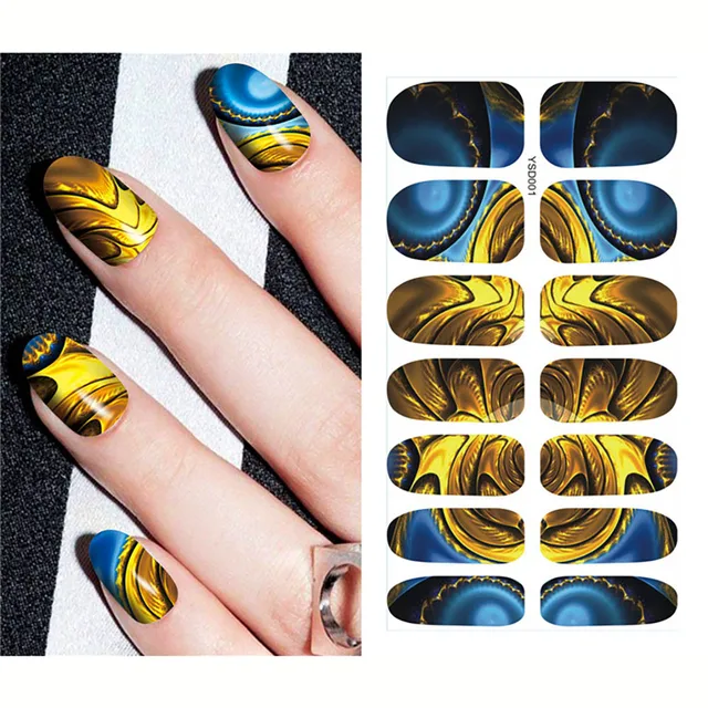 Nail Stickers For Nails Sliders 3D Color Water Transfer Nail Sticker Creativity Decoration Art Necklace Pattern Dreamcatcher YSD001