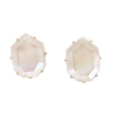 Модные геометрические серьги-гвоздики из натуральной раковины для женщин