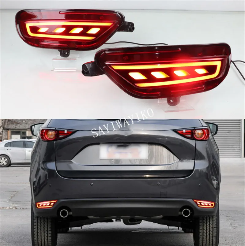 

Задний светодиодный отражатель для Mazda CX-5 CX5 2017 2018-2020, 2 шт., задний противотуманный фонарь, стоп-сигнал, мигающий указатель поворота