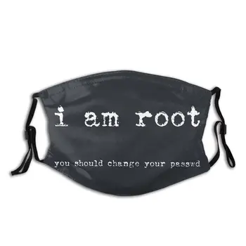 

I Am Root Non-Disposable Face Mask Printed Linux And Unix Anti Haze Dust Mask Protection Cover Respirator Mouth Muffle