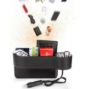 

Multifunctional Car Charging Box Car Seat Gap Storage Box Charger With USB Port Cigarette Lighter Stowing Tidying Storage Case