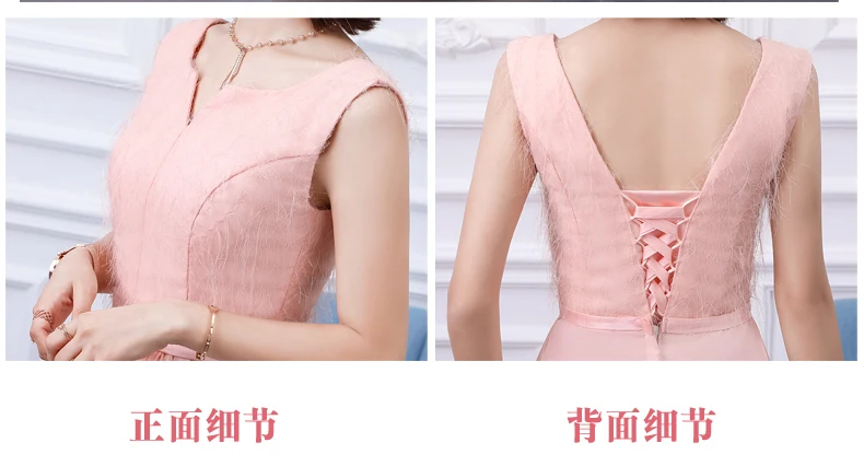 Розовое платье подружки невесты длинное шифоновое Vestido Largo Sirena элегантное для