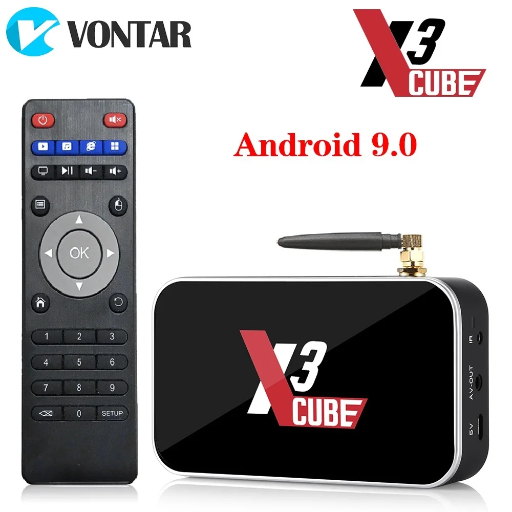 Android 9.0 Smart TV Box X3 cube S905X3 2GB 16GB DDR4 Amlogic X3 Pro 4GB RAM 32GB Media Player X3 Plus 4G 64GDual WiFi PK X2 Pro