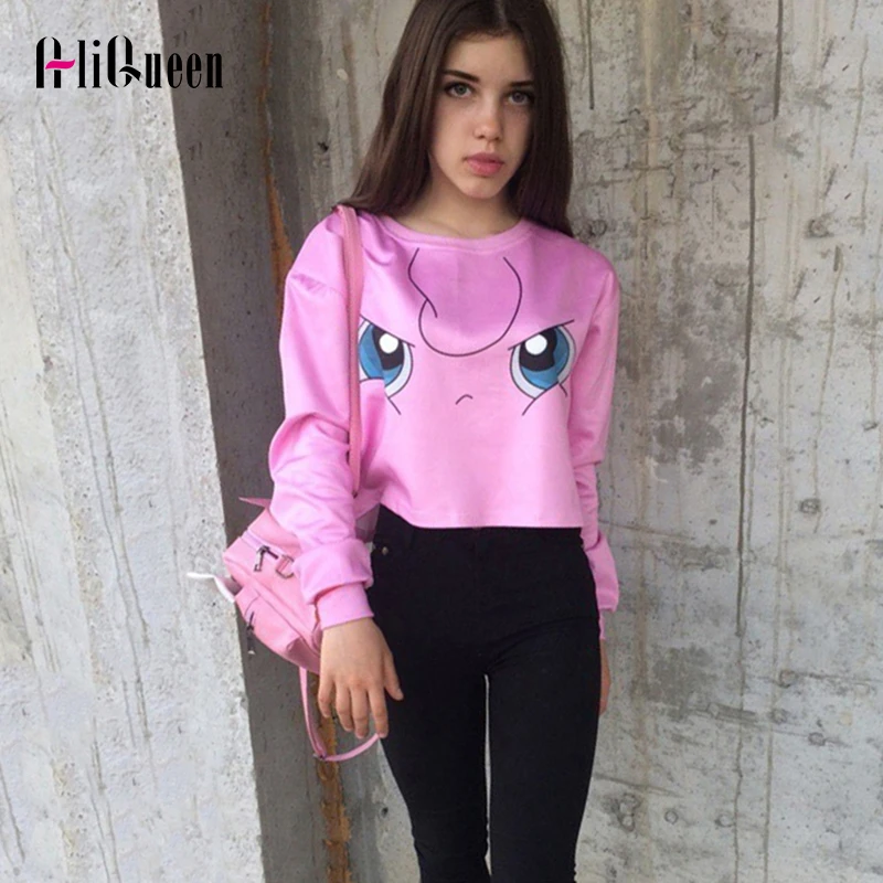 Pikachu crop top hoodie Clearance