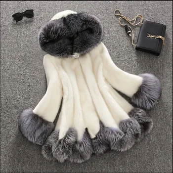 

2019 Autumn Winter New Faux Fur Long Coat Elegant Furry Fur Women Warm Outerwear Water Velvet Fox Fur Coat Women Winter Coat