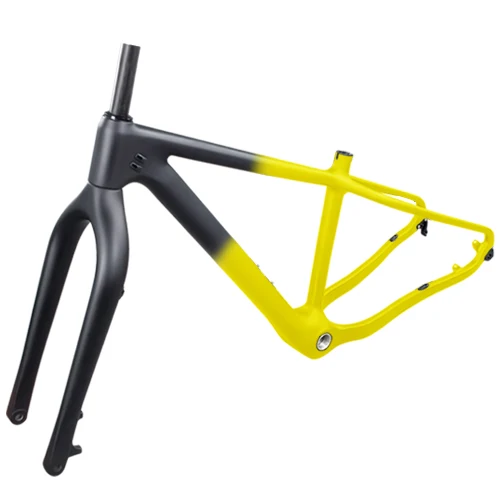 Rear half yellow Новая углеродная Толстая велосипедная Рама 26er углеродная mtb Толстая велосипедная рама 26 × 4,8 толщина шин углеродная горная Снежная рама Рама для шоссейного велосипеда - Цвет: Rear half yellow