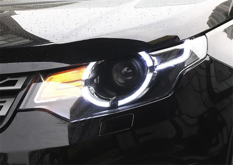 СВЕТОДИОДНЫЙ drl Головной фонарь автомобильный Стайлинг для обнаружения светодиодный фары- для обнаружения двойной луч H7 HID комплект Биксеноновые линзы