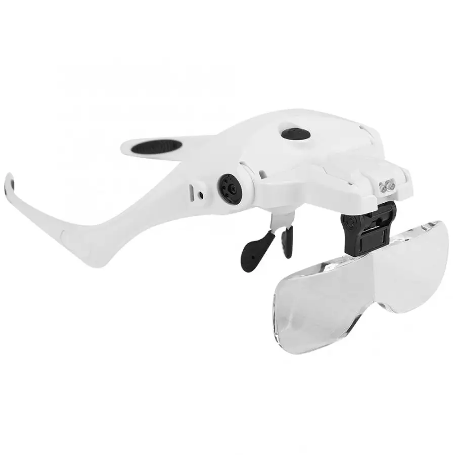 1X 1.5X 2X 2.5X 3.5X USB LED Eye Magnifying Glass Jewelry Magnifier with Head Band Vanity Mirror