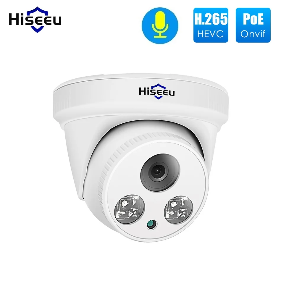 Detecção de Movimento Onvif para Poe Hiseeu Câmera H.265 Dome 1080 p Visão Noturna P2p Nvr 3.6 Lente App 30fps 2mp ip Poe