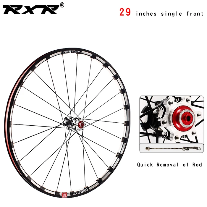 RXR 2" RX233 колеса Углеродные ступицы диски для горных велосипедов тормоза 5 подшипники колеса велосипеда Наборы горный велосипед 7-11Speed через ось/дисковый тормоз для горного велосипеда колеса - Цвет: 29 black  front QR