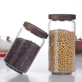 

Glass Jars Sealed Cans with Cover Kitchen Food Storage Bottles Mason Spice Jars Candy Storage banks Tea Box Kitchen Storage Can