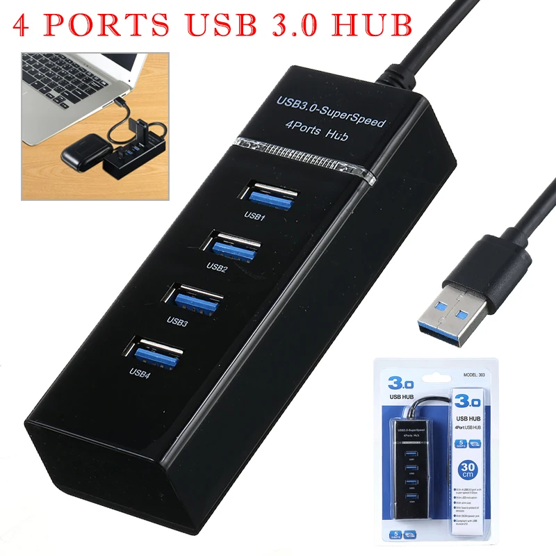 4 порта USB 3 0 разветвитель адаптер высокоскоростной расширитель для настольных ПК