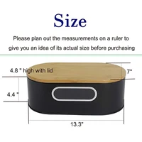Vintage Black Bread Bin with Bamboo Cutting Board, 2
