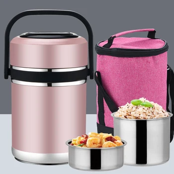 

STAINLESS STEEL INSULATED LUNCH BOX VACUUM DOUBLE WALL THREE-LAYER STUDENT LUNCH BOX LARGE CAPACITY STAINLESS STEEL TABLEWARE
